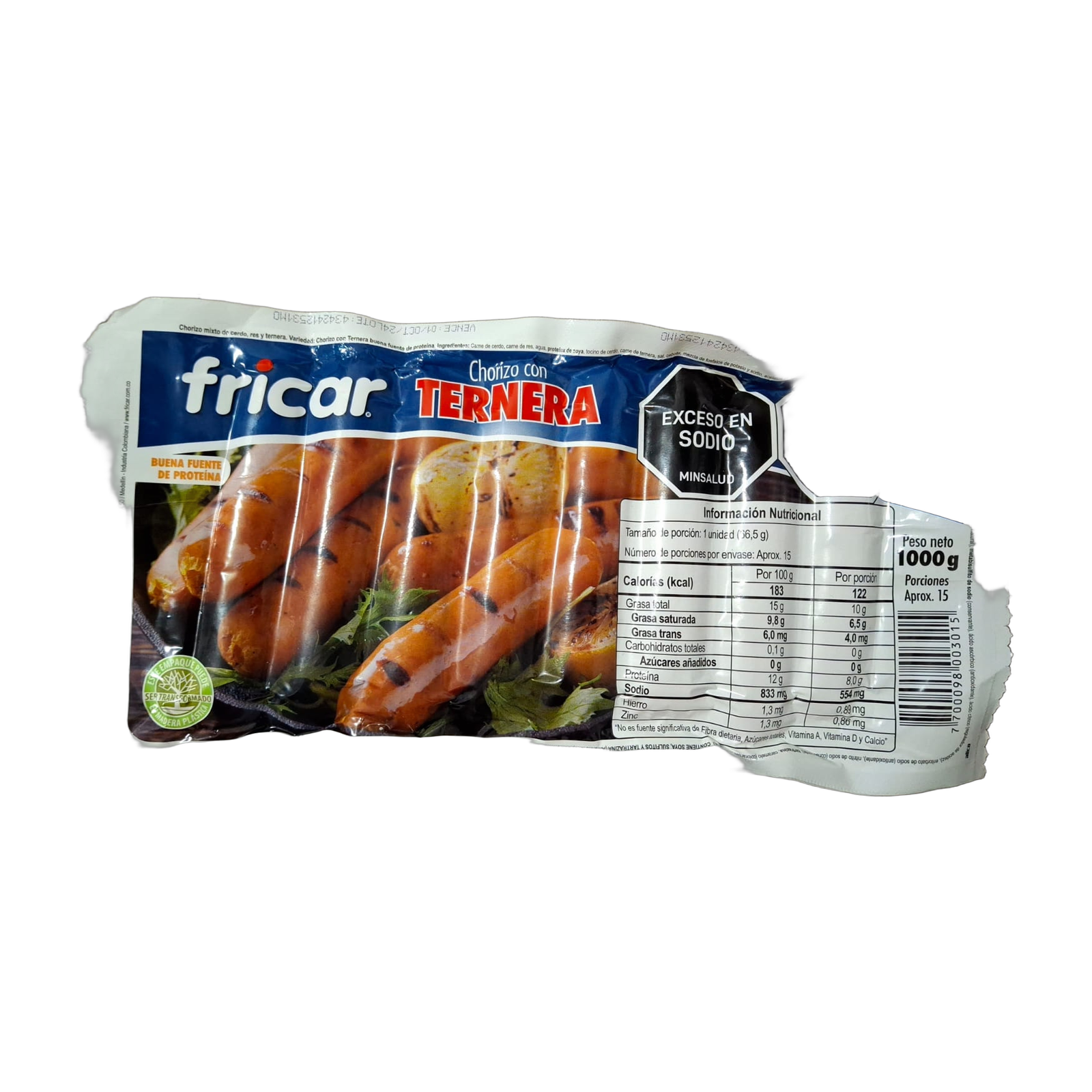 CHORIZO TERNERA X 15 UND FRICAR