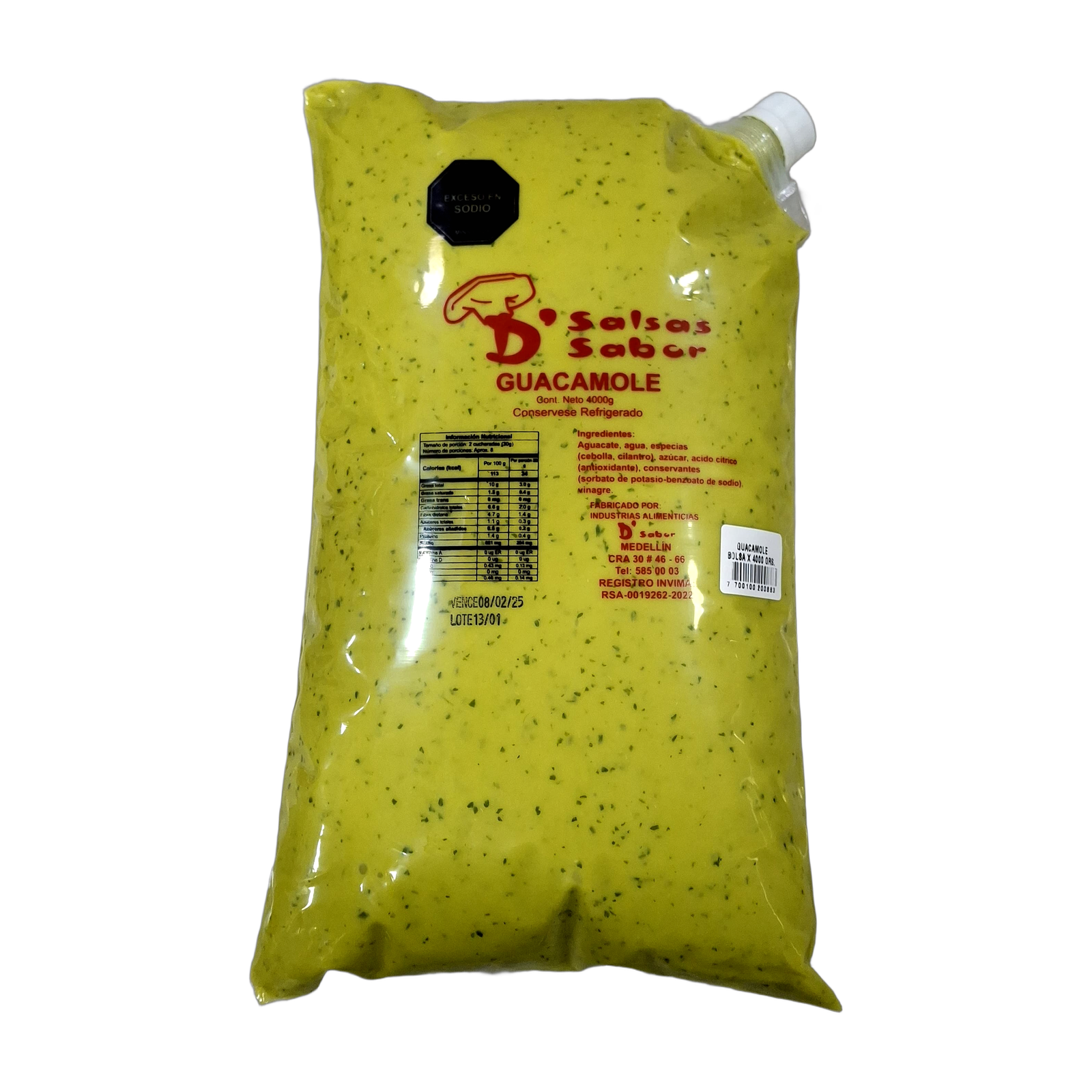 GUACAMOLE X 4000 GRM D SABOR