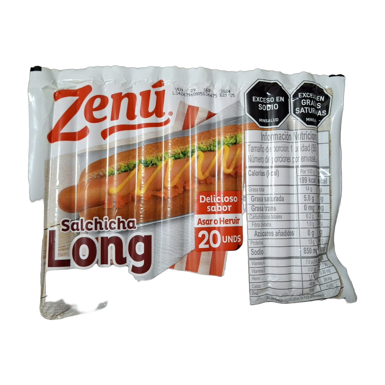 SALCHICHA LONG X 20 UND ZENU