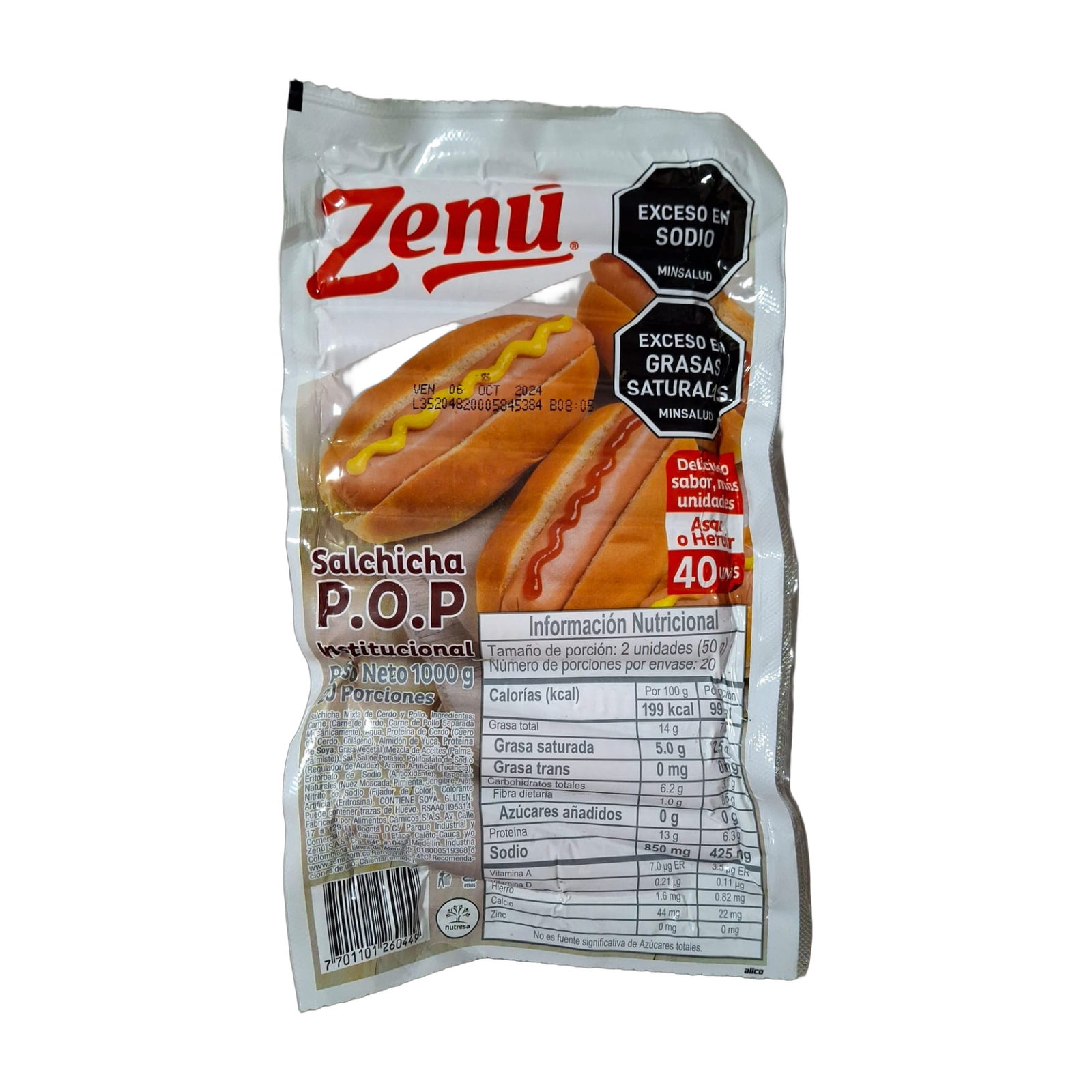 SALCHICHA POP ZENU X 1100 GRM