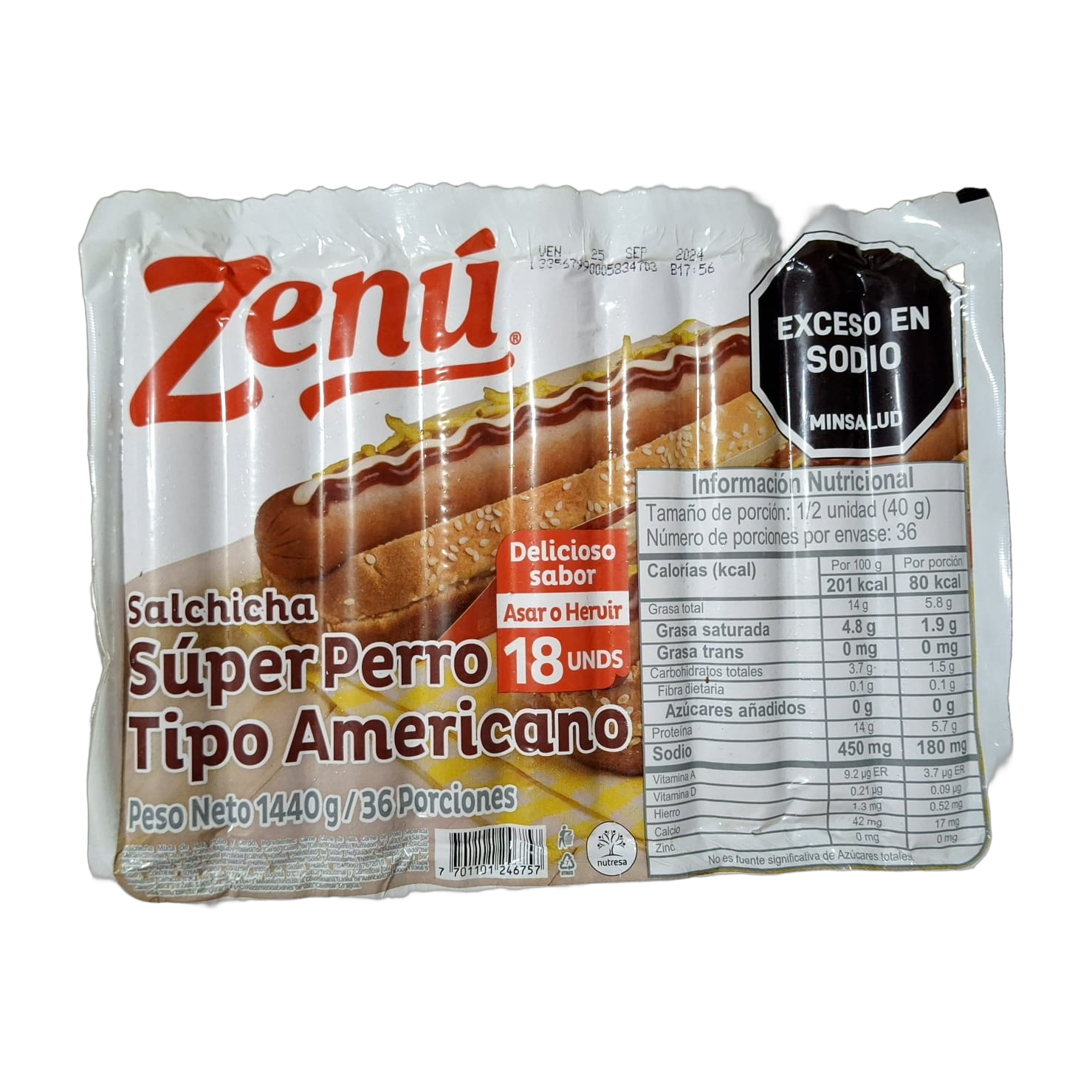 SALCHICHA SUPER PERRO X 18 UND