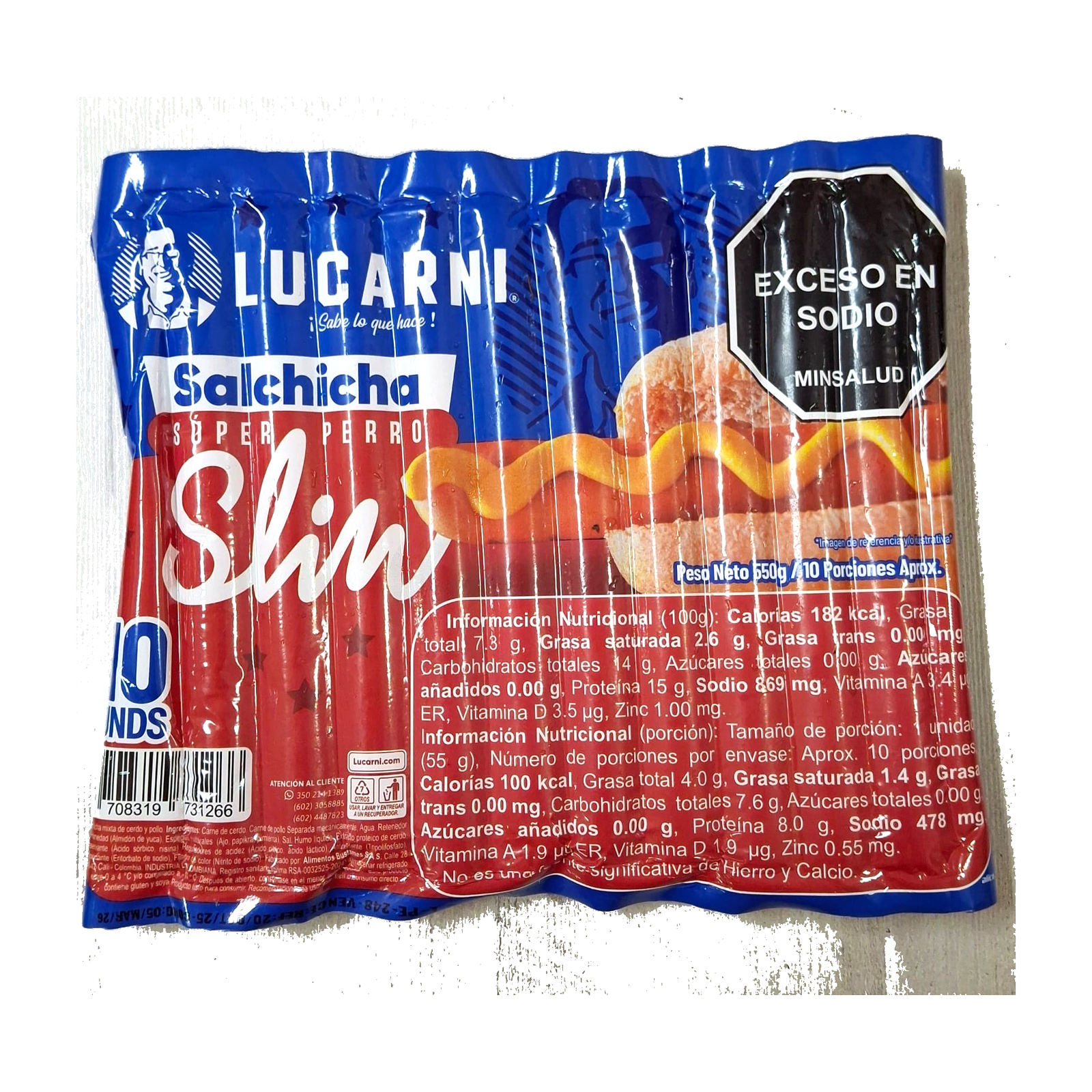 SALCHICHA LUCARNI X 10 UND X 550 GRM