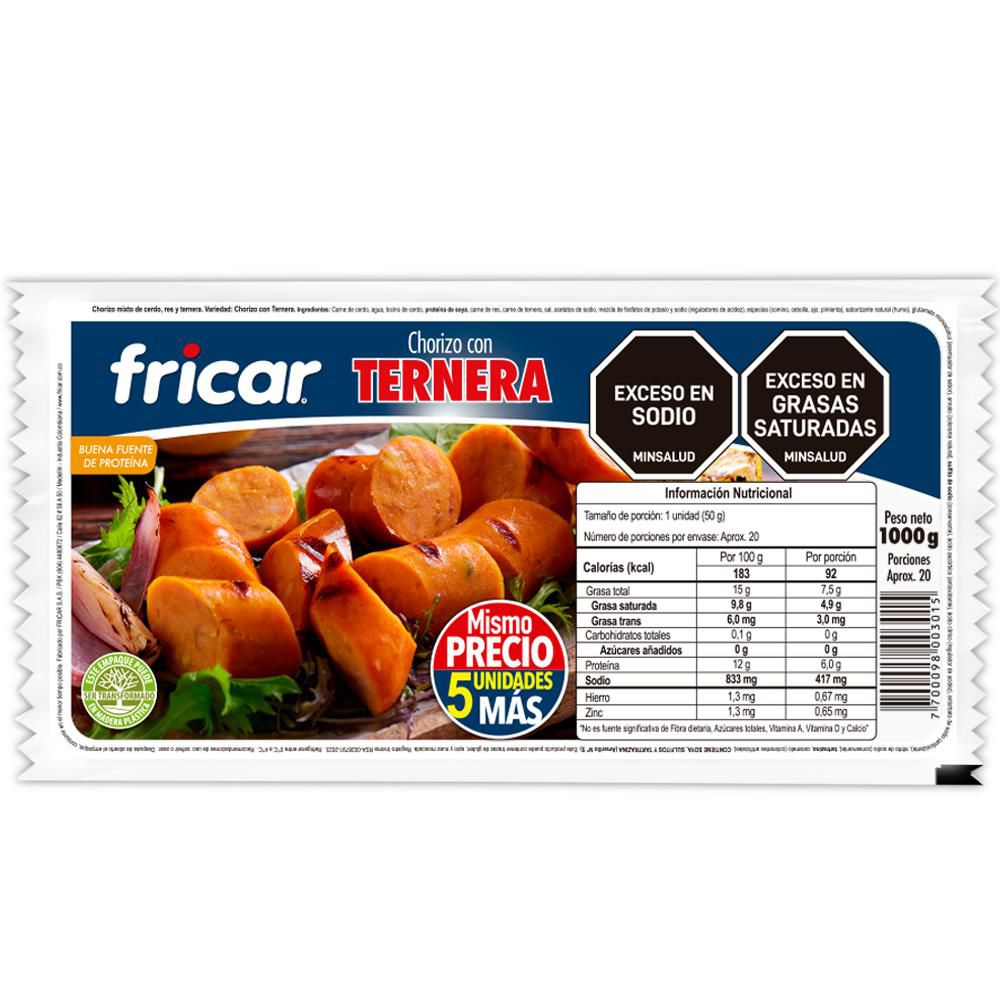 CHORIZO TERNERA X 25 UND FRICAR