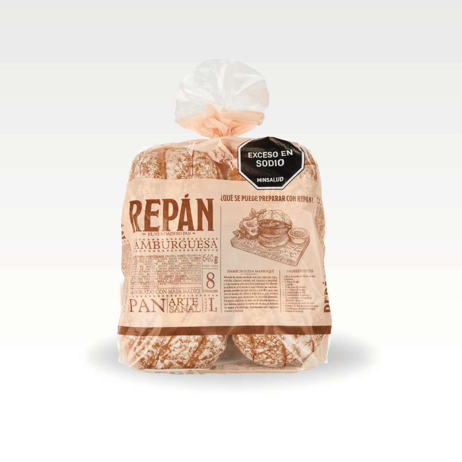 REPAN HAMBURGESA  X8  ARTESANAL