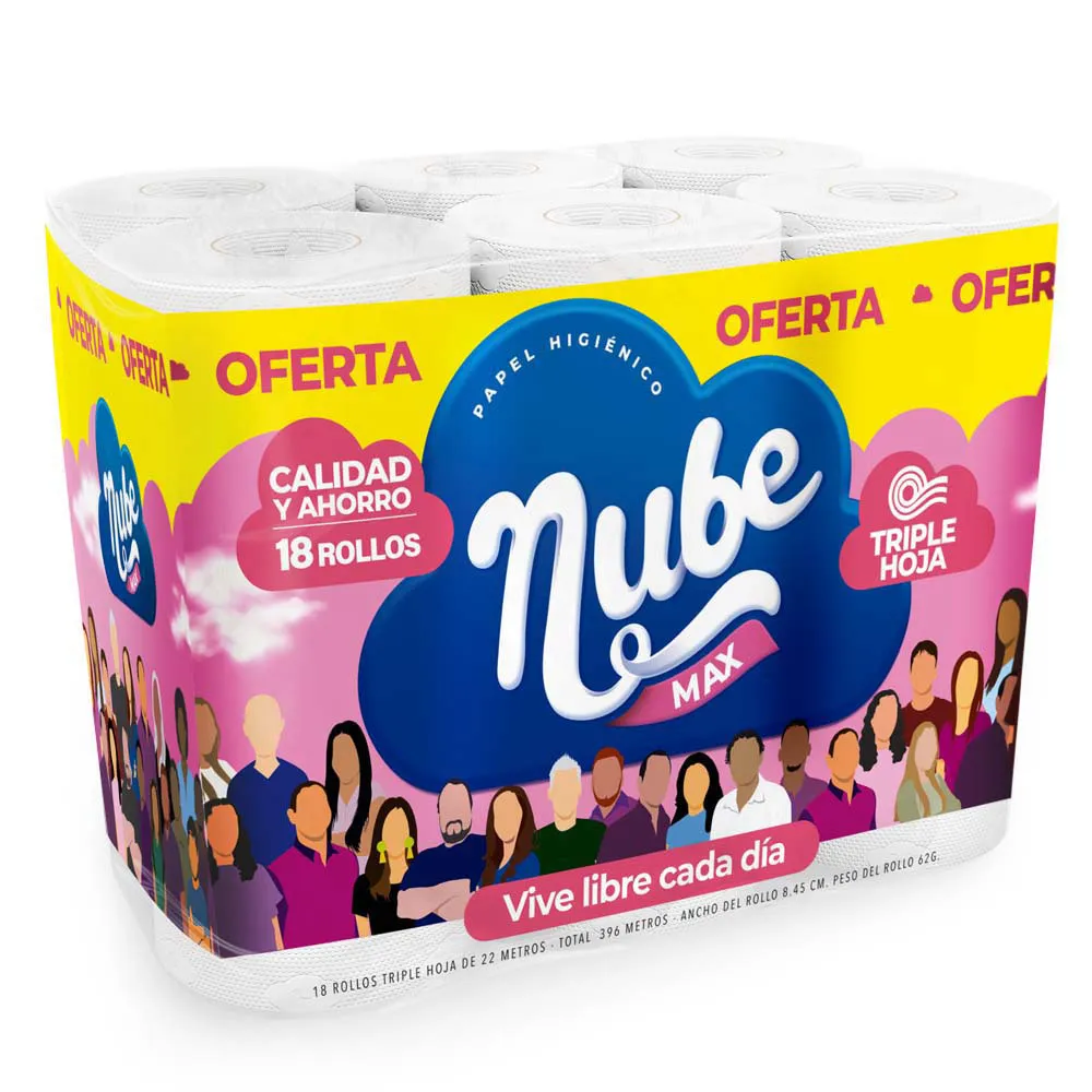 PAPEL HIGUIENICO NUBE X 18