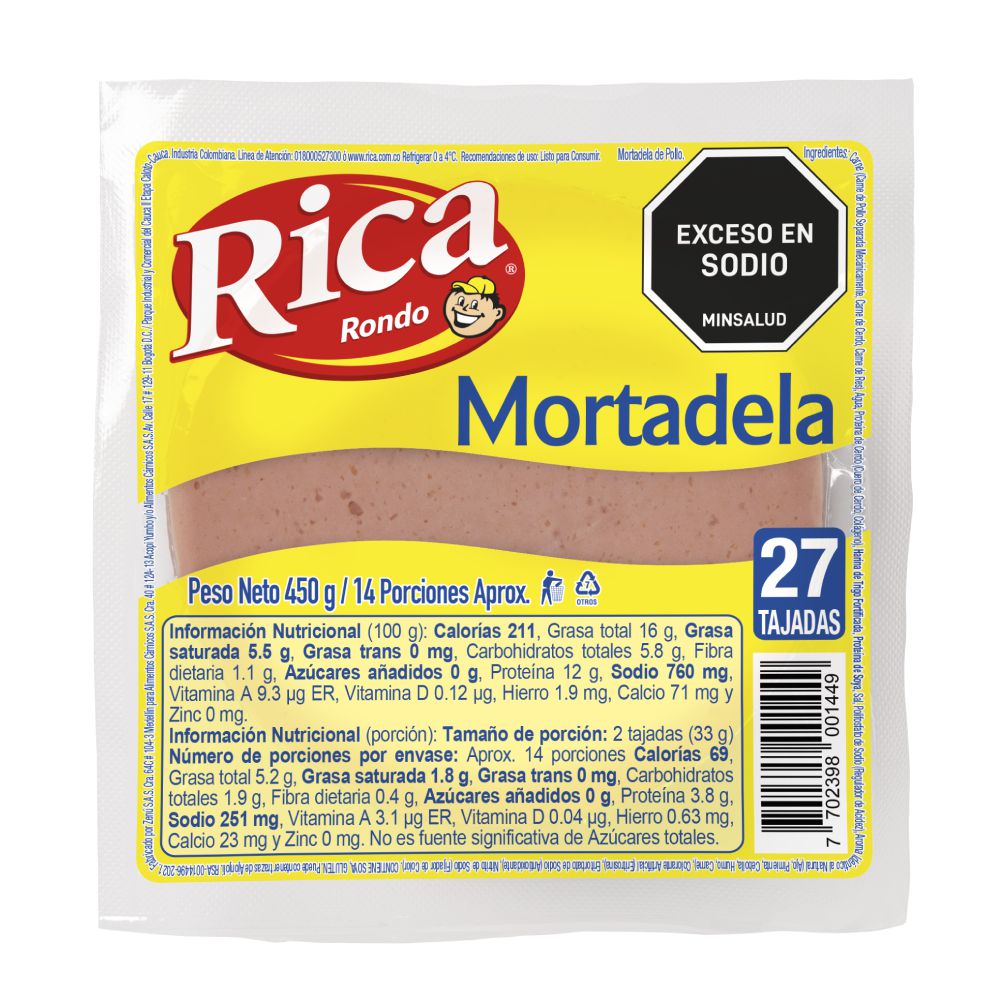 MORTADELA RICA X 500 GR