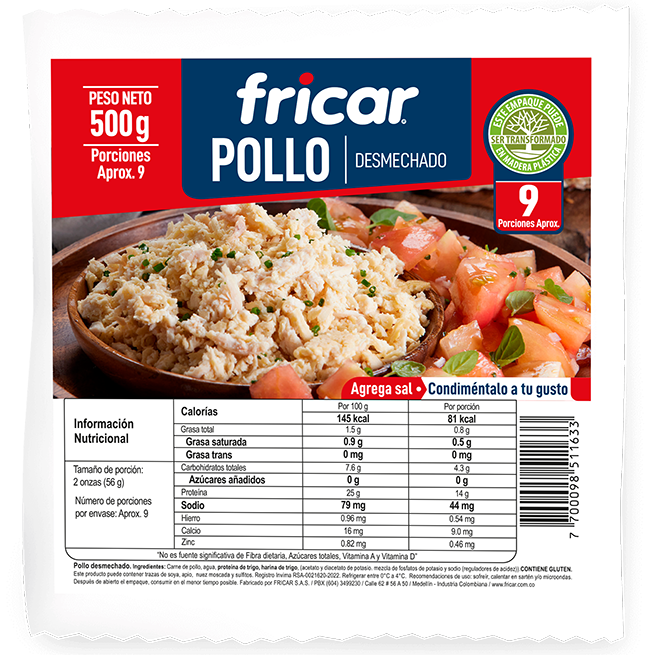 POLLO DESMECHADO X 500 GRM FRICAR