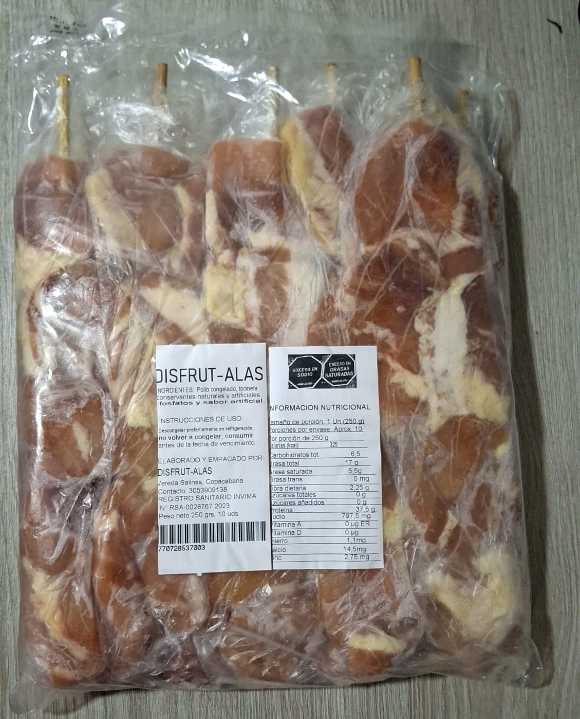 CHUZO DE POLLO X 250 GRM X 10 UND