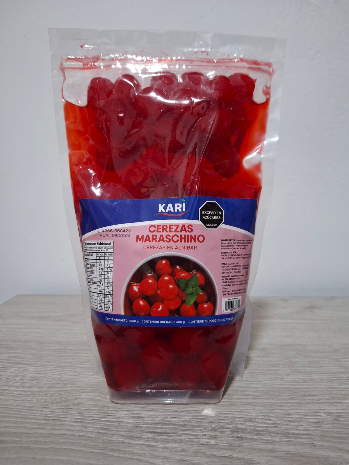 CEREZAS MARASCHINO X 1000 GR KARY