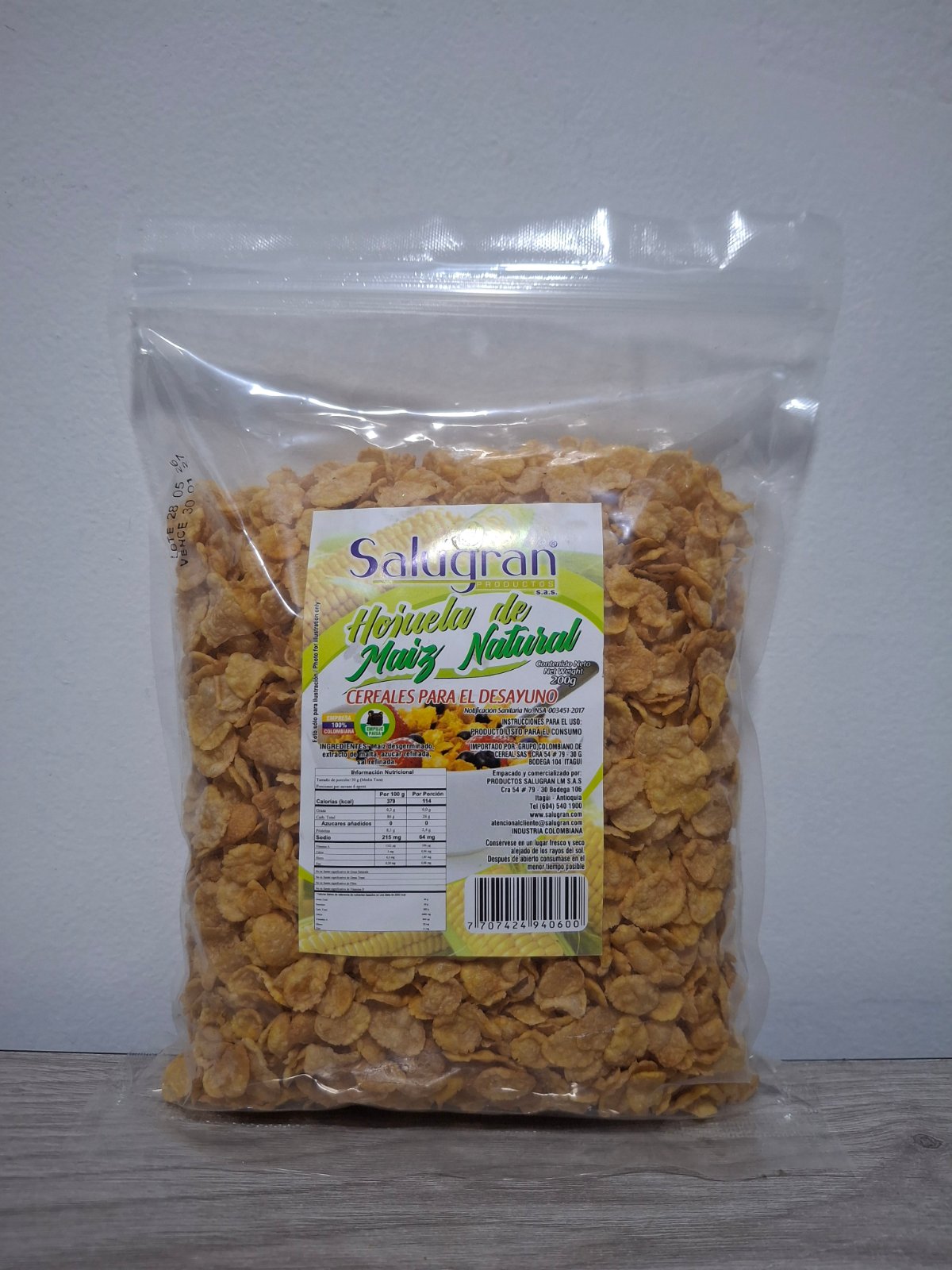 HOJUELA DE MAIZ NATURAL X 200 GRM