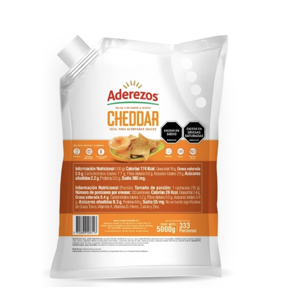 SALSA TIPO CHEDAR ADEREZOS X 5000 GRM