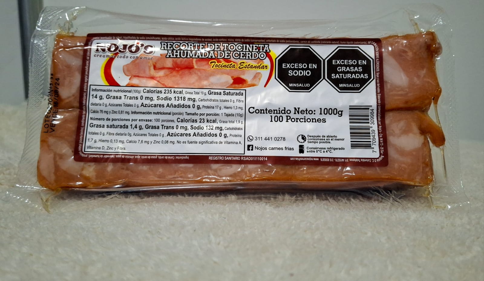 TOCINO NOJOS LINEAL X 1000 GRM
