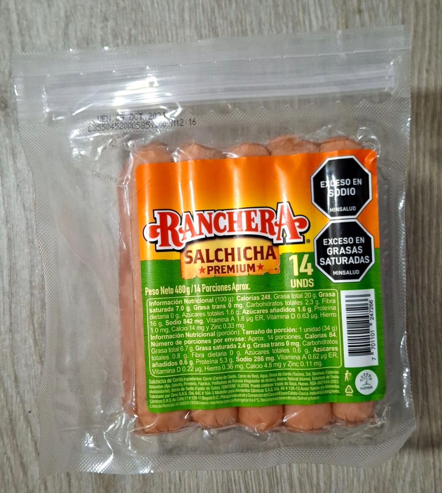 SALCHICHA RANCHERA X 14 UND