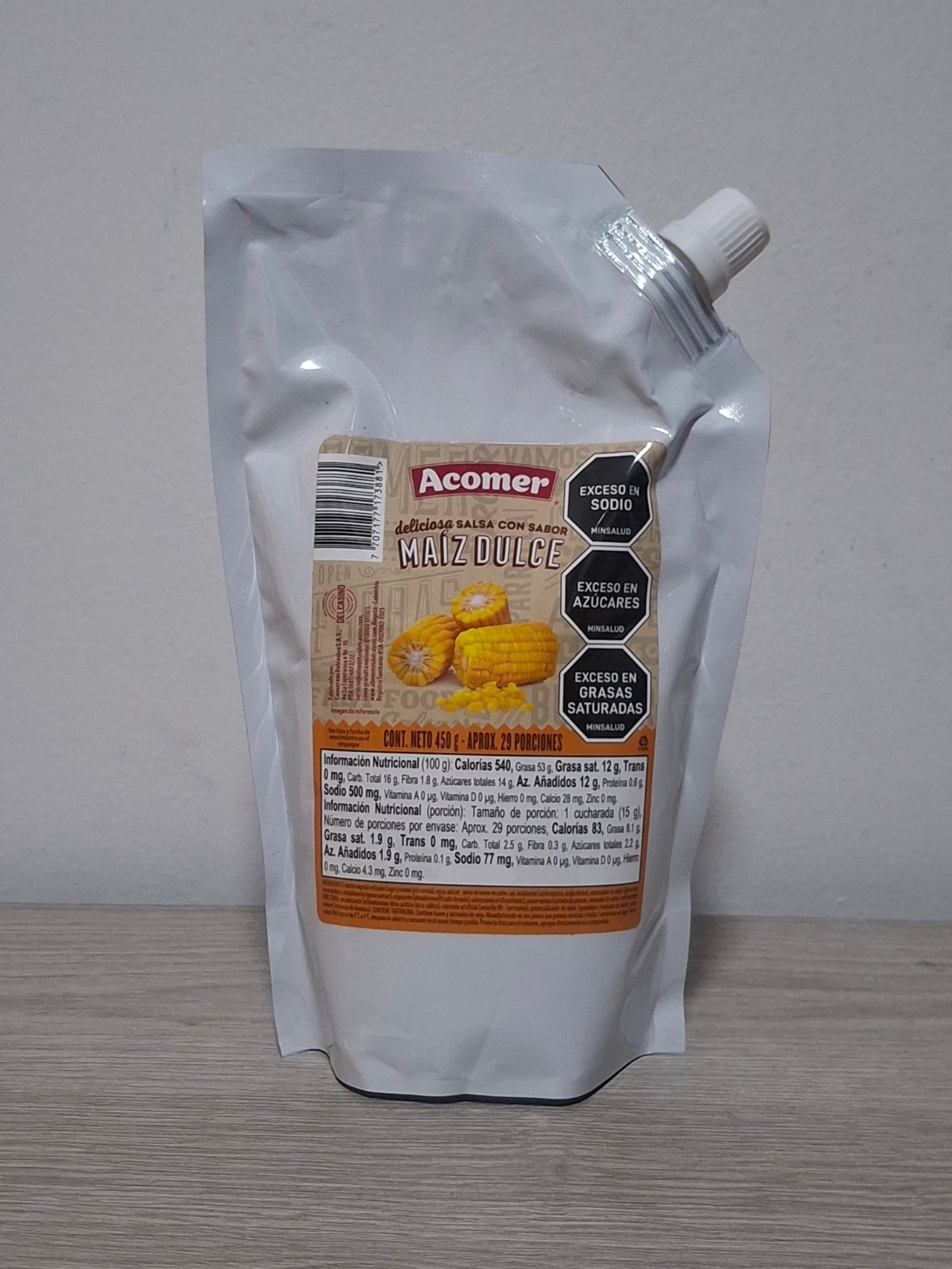 SALSA DE MAIZ DULCE ACOMER X 450 GM