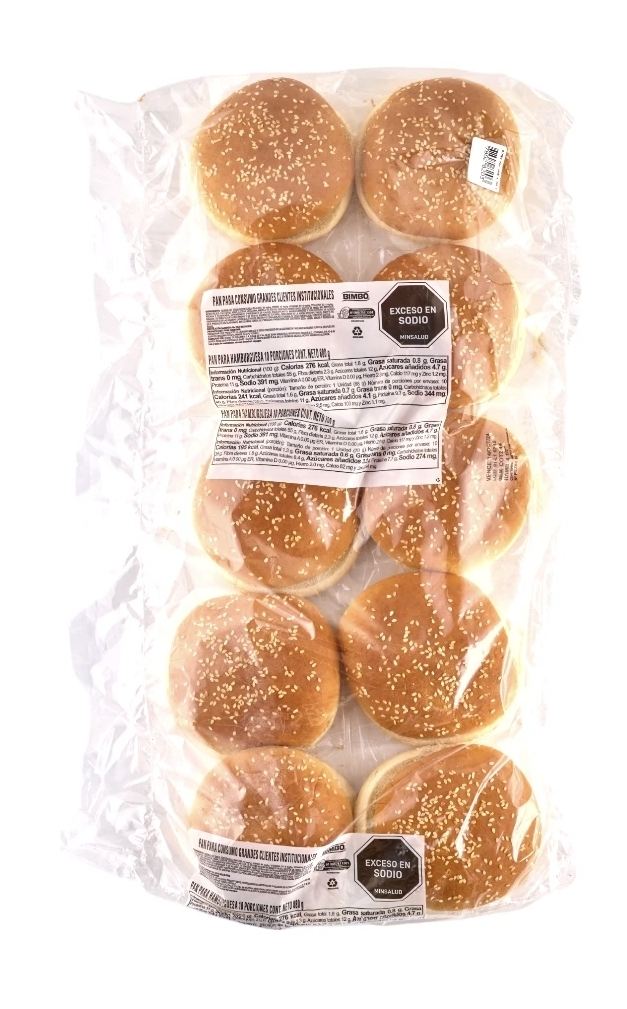 PAN BIMBO HAMBURGUESA X 10 UND