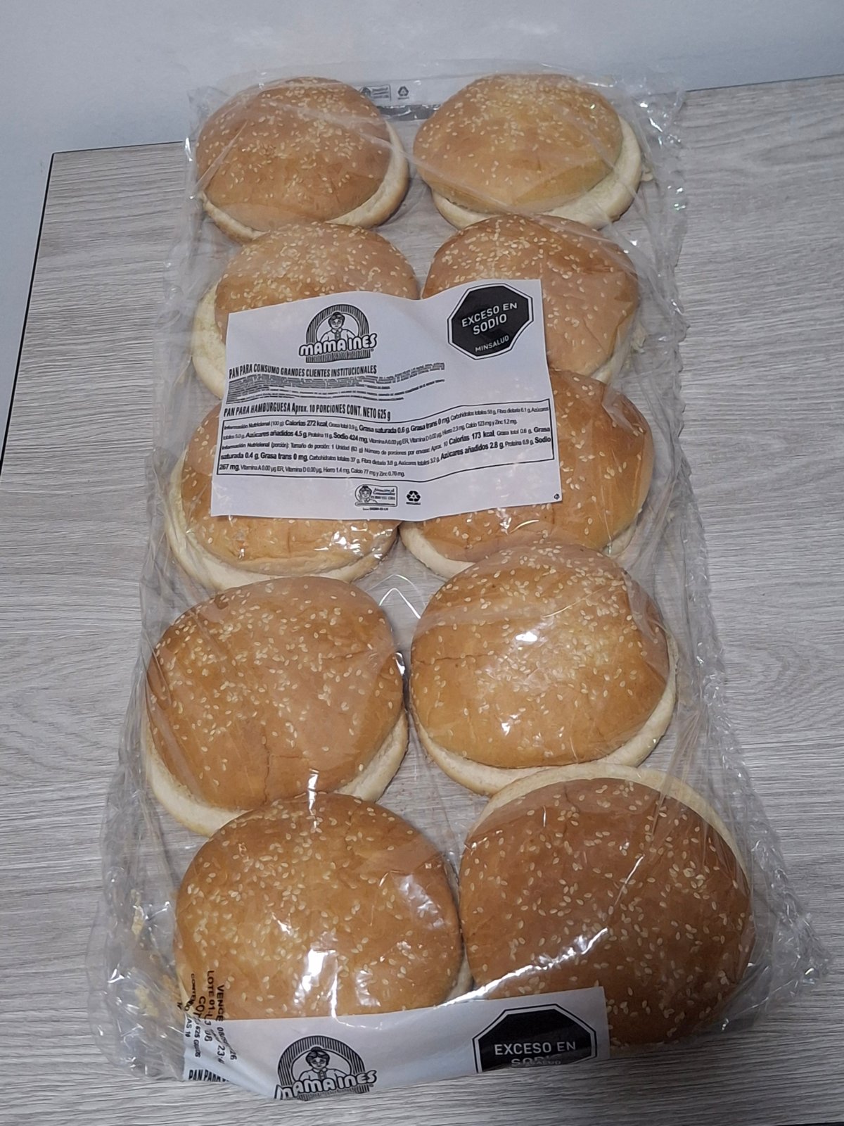 PAN MAMA INES HAMBURGUESA X 10 UND