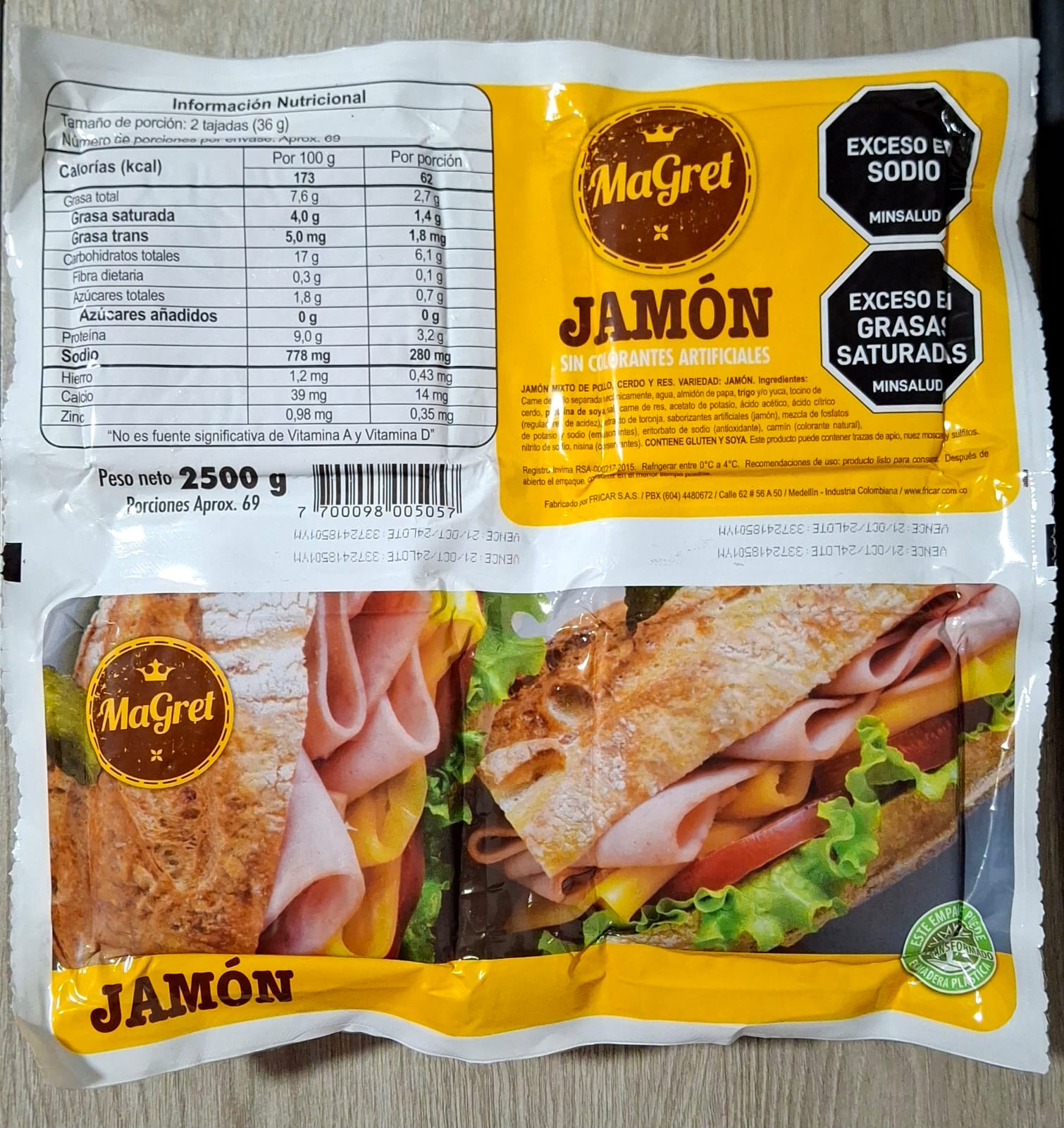 JAMON MAGRET X 2.500 KL