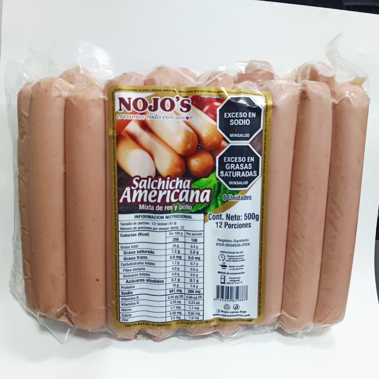 SALCHICHA NOJOS X 18 UND X 1500 GRM