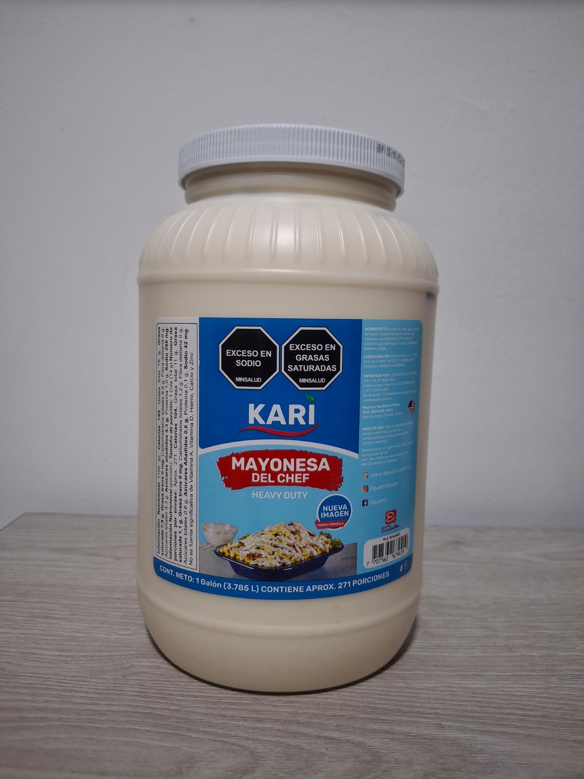 MAYONESA KARY DEL CHEF 1GAL/4