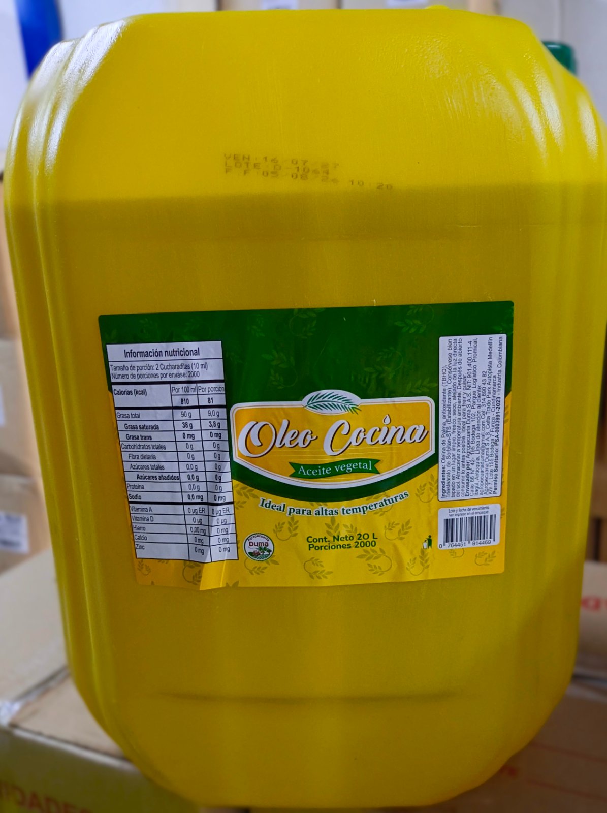 ACEITE BIDON OLEO COCINA 20 LTS