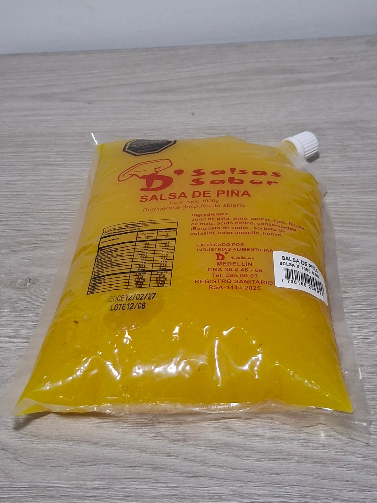 SALSA DE PIムA DE SABOR X 1.000 GRM