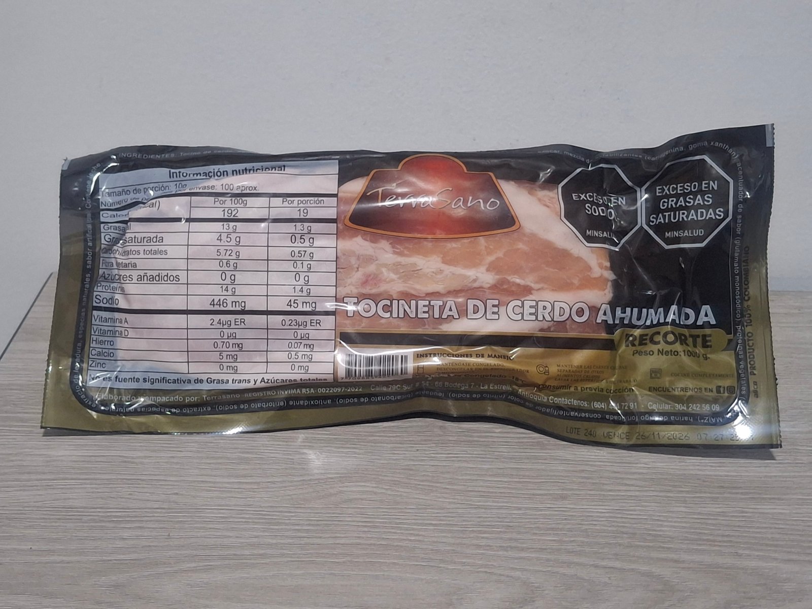 TOCINO TERRASANO RECORTE X 500 GRM